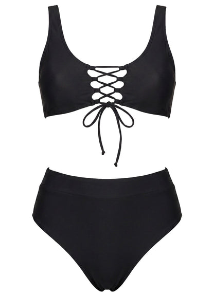 Thumbnail - Foto de Jade Black Allure Long Line Triangle Bikini Top by Maaji - Tops - Vestidos de Baño - 12