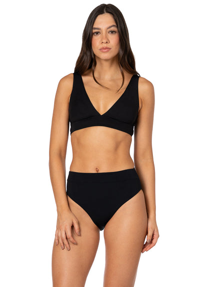  Foto de Jade Black Allure Long Line Triangle Bikini Top by Maaji - Tops - Vestidos de Baño