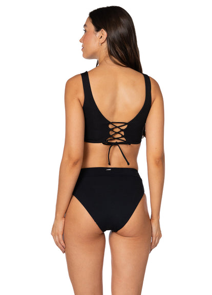 Thumbnail - Foto de Jade Black Allure Long Line Triangle Bikini Top by Maaji - Tops - Vestidos de Baño - 2