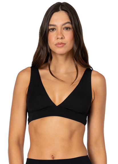 Thumbnail - Foto de Jade Black Allure Long Line Triangle Bikini Top by Maaji - Tops - Vestidos de Baño - 4