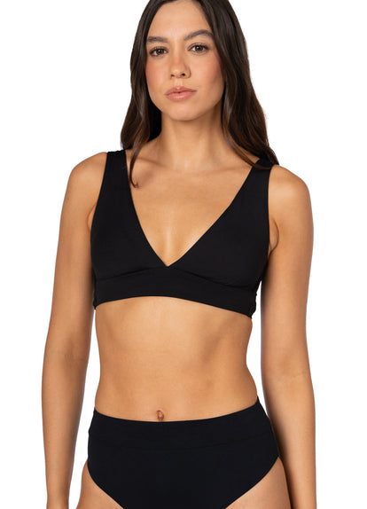  Foto de Jade Black Allure Long Line Triangle Bikini Top by Maaji - Tops - Vestidos de Baño