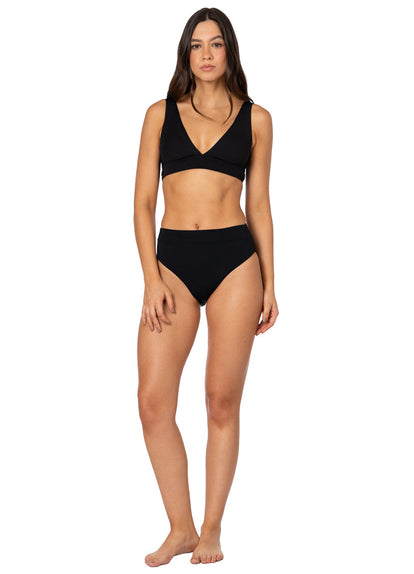 Thumbnail - Foto de Jade Black Allure Long Line Triangle Bikini Top by Maaji - Tops - Vestidos de Baño - 8
