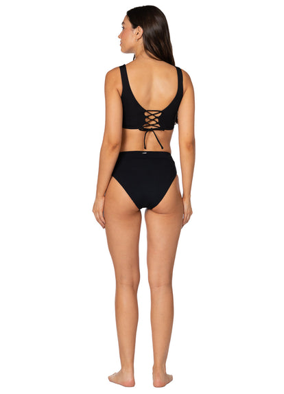 Thumbnail - Foto de Jade Black Allure Long Line Triangle Bikini Top by Maaji - Tops - Vestidos de Baño - 9