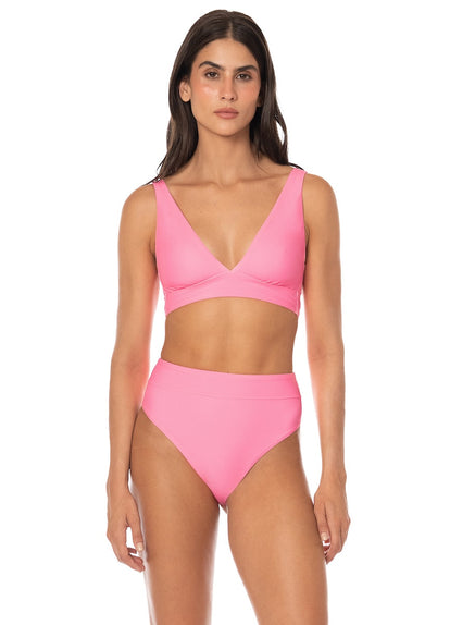 Thumbnail - Foto de Pink Allure Long Line Triangle Bikini Top by Maaji - Tops - Vestidos de Baño - 1