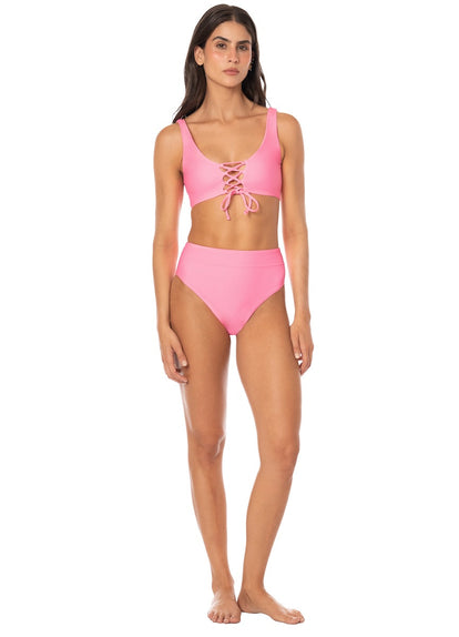 Thumbnail - Foto de Pink Allure Long Line Triangle Bikini Top by Maaji - Tops - Vestidos de Baño - 5