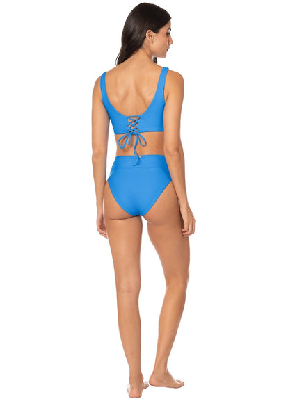 Thumbnail - Foto de Blue Allure Long Line Triangle Bikini Top by Maaji - Tops - Vestidos de Baño - 6
