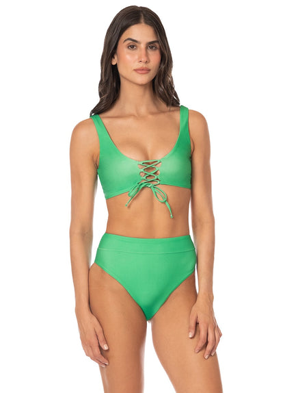  Foto de Green Allure Long Line Triangle Bikini Top by Maaji - Tops - Vestidos de Baño