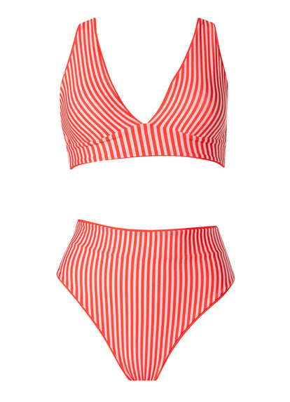 Thumbnail - Foto de Red Camelia Allure Long Line Triangle Bikini Top by Maaji - Tops - Vestidos de Baño - 9