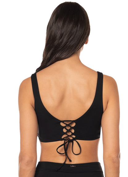  Foto de Jade Black Allure Long Line Triangle Bikini Top by Maaji - Tops - Vestidos de Baño