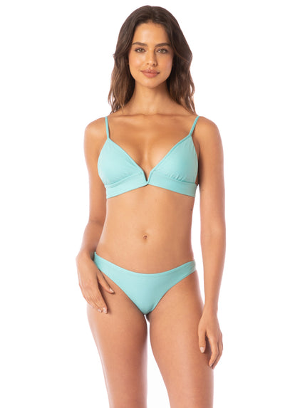  Maaji Sea Turquoise Flirt Low Rise Thin Side Bikini Bottom