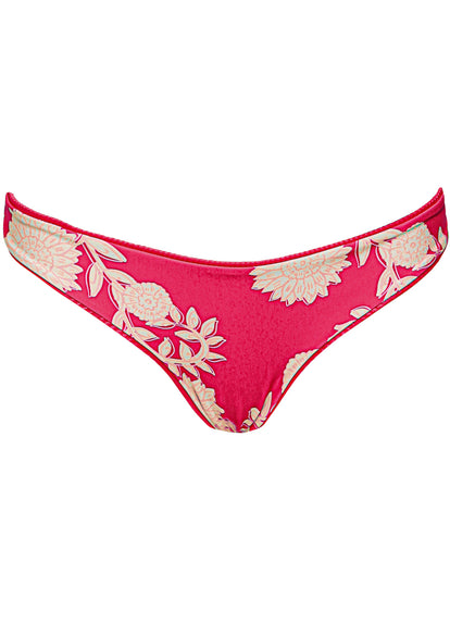  Maaji Lightpink Flowerbed Flirt  Low Rise Thin Side Bikini Bottom