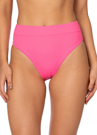 Thumbnail - Foto de Radiant Pink Suzy Q High Rise Classic Bikini Bottom by Maaji - Panties - Vestidos de Baño - 2