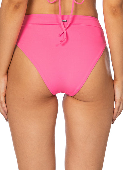 Thumbnail - Foto de Radiant Pink Suzy Q High Rise Classic Bikini Bottom by Maaji - Panties - Vestidos de Baño - 3