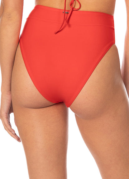 Thumbnail - Foto de Red Camelia Suzy Q High Rise Classic  Bikini Bottom by Maaji - Panties - Vestidos de Baño - 3