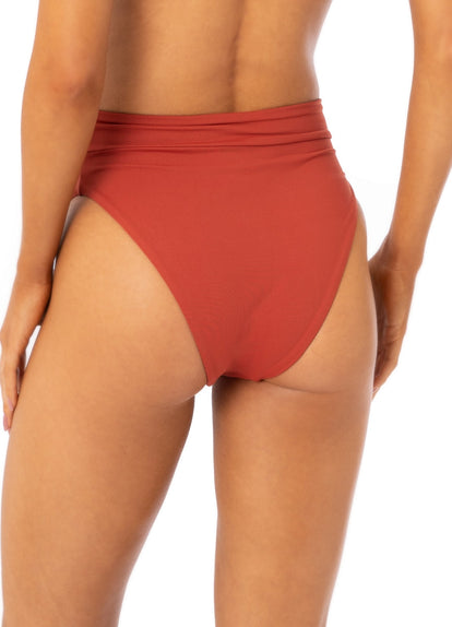 Thumbnail - Maaji Burgundy Suzy Q High Rise/High Leg Bikini Bottom - 5