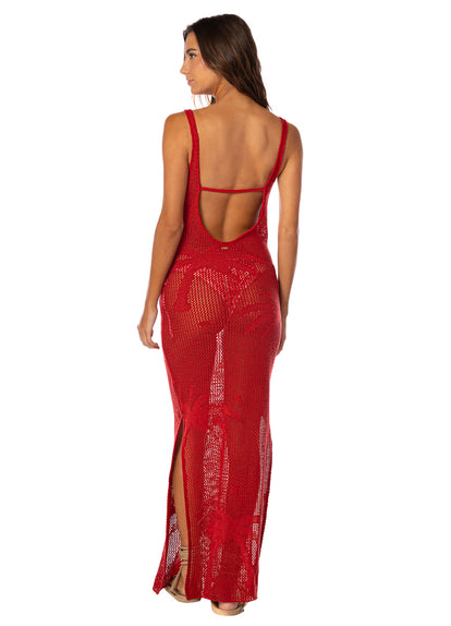 Thumbnail - dress from Maaji – Flame Coral Nougath Long Dress – Category: Apparel , Accessories Clothing - 2