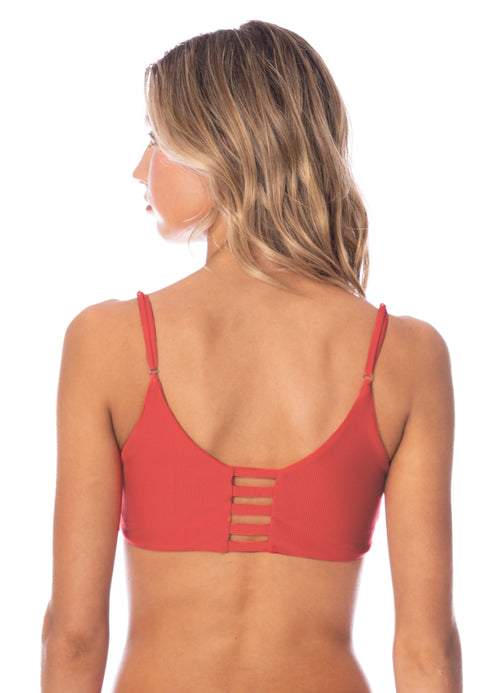 Alternative image -  Maaji Red Camelia Praia Classic Bralette Bikini Top