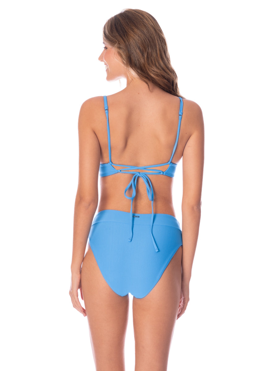 Foto de Stone Blue Suzy Q High Rise Classic Bikini Bottom by Maaji - Panties - Vestidos de Baño