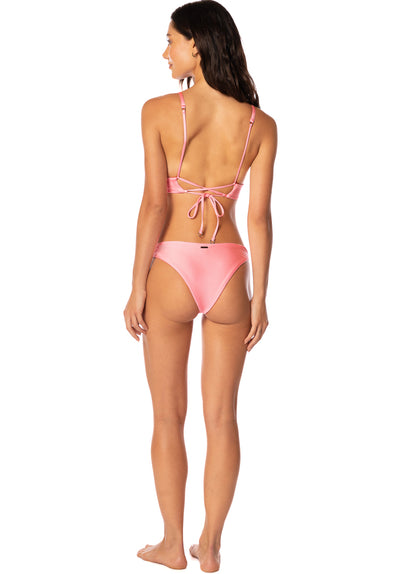 Thumbnail - Maaji Taffy Pink Parade Long Line Triangle Bikini Top - 10