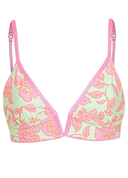  Maaji Taffy Pink Parade Long Line Triangle Bikini Top