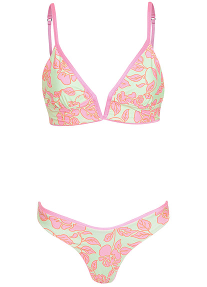 Thumbnail - Maaji Taffy Pink Parade Long Line Triangle Bikini Top - 15