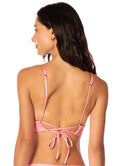 Maaji Taffy Pink Parade Long Line Triangle Bikini Top