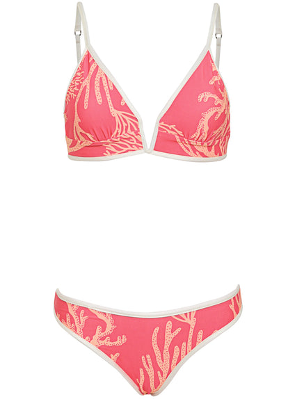 Thumbnail - Maaji Coral Ripple Parade Long Line Triangle Bikini Top - 11