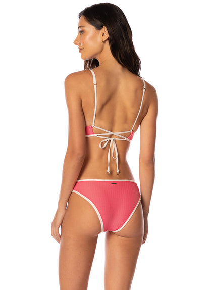 Thumbnail - Maaji Coral Ripple Parade Long Line Triangle Bikini Top - 3