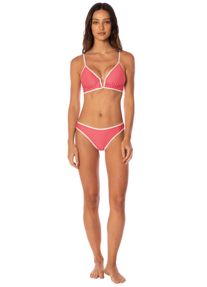  Maaji Coral Ripple Parade Long Line Triangle Bikini Top