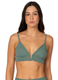 Maaji Eucalyptus Green Parade Long Line Triangle Bikini Top