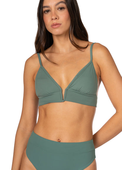 Thumbnail - Foto de Eucalyptus Green Parade Long Line Triangle Bikini Top by Maaji - Tops - Vestidos de Baño - 5