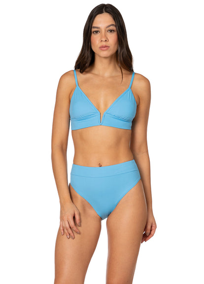 Thumbnail - Foto de Stone Blue Parade Long Line Triangle Bikini Top by Maaji - Tops - Vestidos de Baño - 1