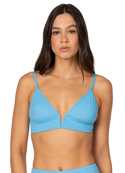 Thumbnail - Foto de Stone Blue Parade Long Line Triangle Bikini Top by Maaji - Tops - Vestidos de Baño - 3