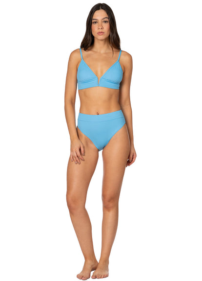  Foto de Stone Blue Parade Long Line Triangle Bikini Top by Maaji - Tops - Vestidos de Baño