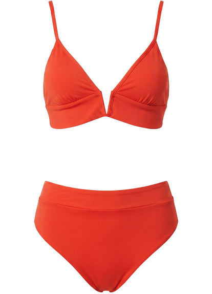  Foto de Red Camelia Parade Long Line Triangle Bikini Top by Maaji - Tops - Vestidos de Baño