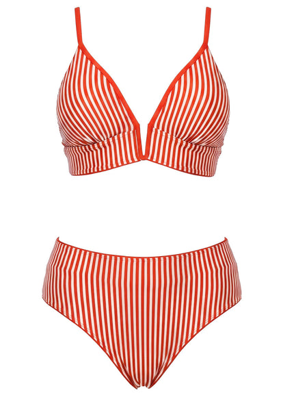 Thumbnail - Foto de Red Camelia Parade Long Line Triangle Bikini Top by Maaji - Tops - Vestidos de Baño - 9