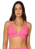 Maaji Radiant Pink Parade Long Line Triangle Bikini Top