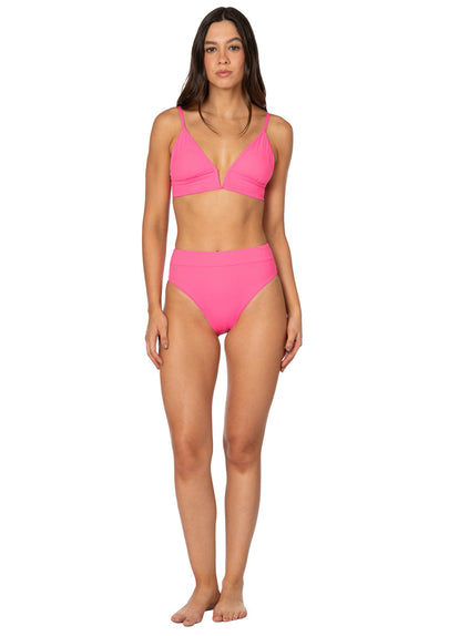  Foto de Radiant Pink Parade Long Line Triangle Bikini Top by Maaji - Tops - Vestidos de Baño