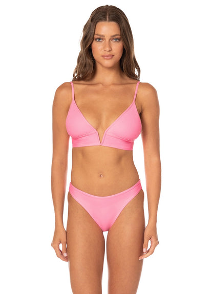 Thumbnail - Foto de Pink Parade Long Line Triangle Bikini Top by Maaji - Tops - Vestidos de Baño - 1
