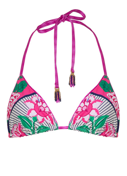 Thumbnail - Maaji Deep Pink Balmy Sliding Triangle Bikini Top - 9