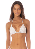 Maaji White Whisper Balmy  Sliding Triangle Bikini Top