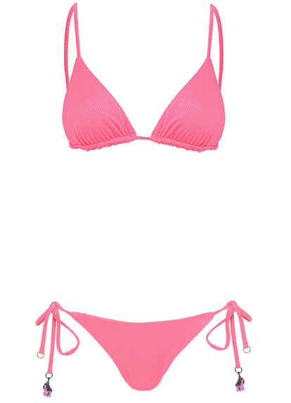 Thumbnail - Maaji Hot Fuchsia Balmy Sliding Triangle Bikini Top - 11