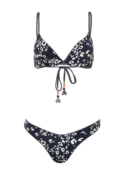  Maaji Silver Black Splendour High Leg Bikini Bottom