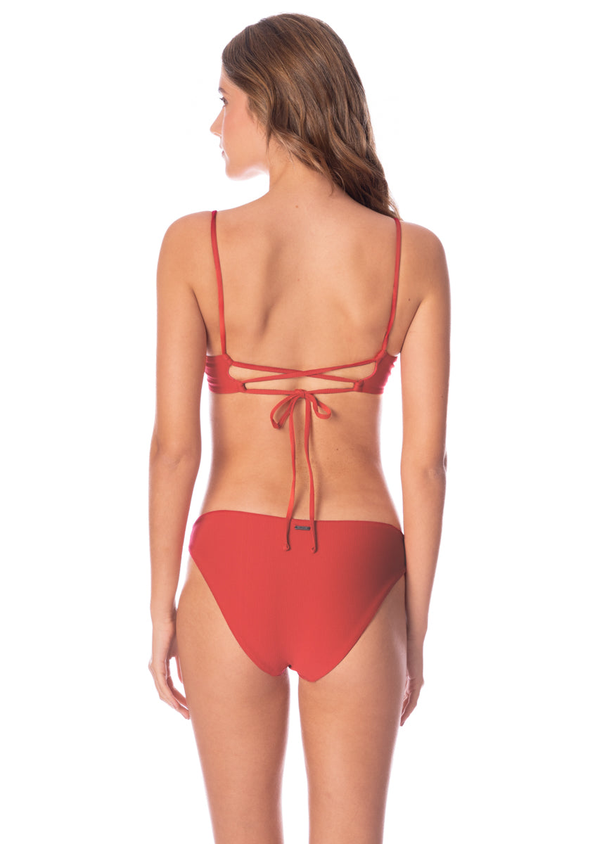 Maaji Red Camelia Dainty Unmolded Underwire Bikini Top