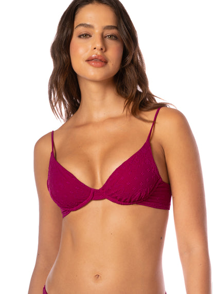 Thumbnail - Maaji Bom Bom Pink Dainty Unmolded Underwire Bikini Top - 8