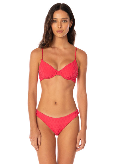 Thumbnail - Maaji Apple Red Dainty Unmolded Underwire Bikini Top - 1
