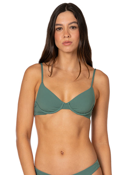 Thumbnail - Foto de Eucalyptus Green Dainty Unmolded Underwire Bikini Top by Maaji - Tops - Vestidos de Baño - 3