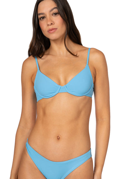 Thumbnail - Foto de Stone Blue Dainty Unmolded Underwire Bikini Top by Maaji - Tops - Vestidos de Baño - 5