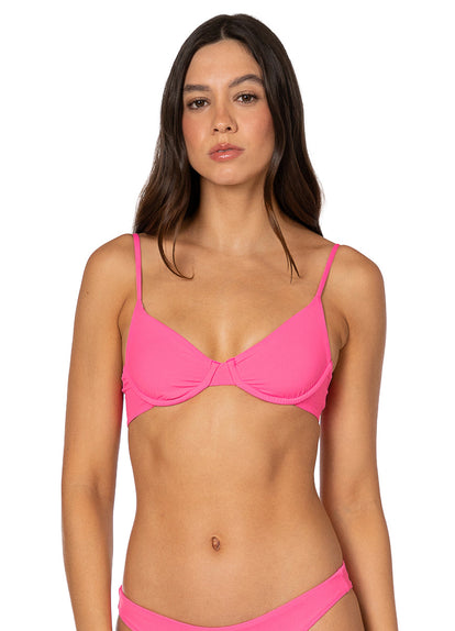  Foto de Radiant Pink Dainty Unmolded Underwire Bikini Top by Maaji - Tops - Vestidos de Baño