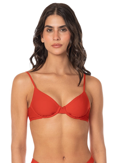  Foto de Red Camelia Dainty Unmolded Underwire Bikini Top by Maaji - Tops - Vestidos de Baño